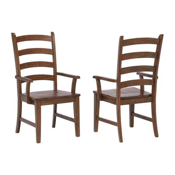 Home Furniture Brook Brown Arm Chair (Set Of 2)