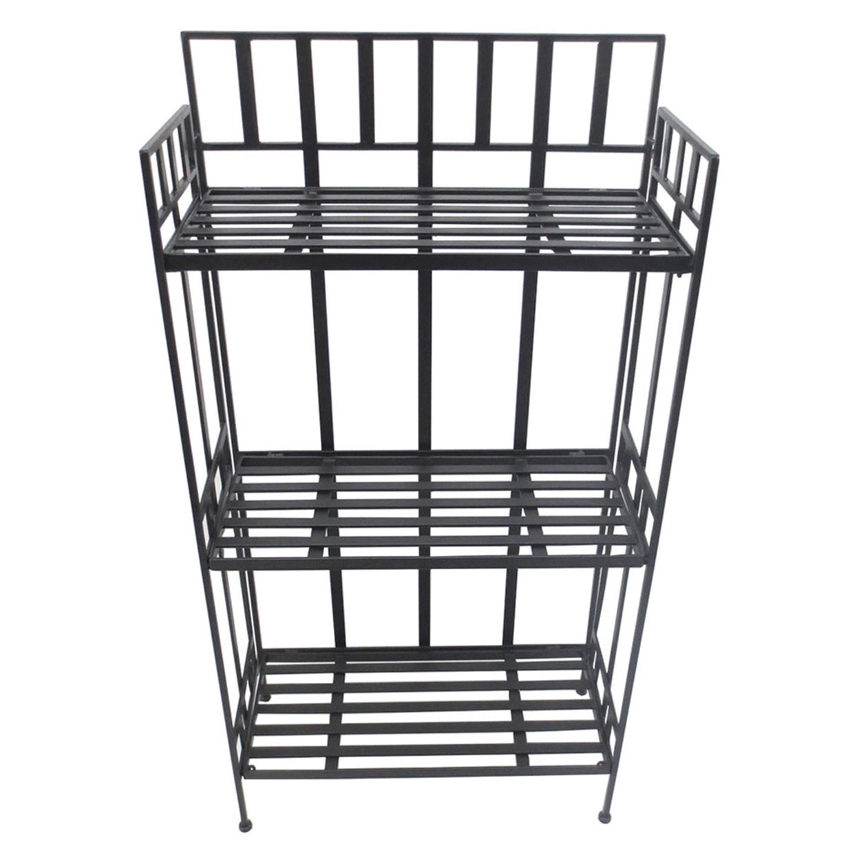 Black Iron 46" Three Tier Decorative Storage Shelf