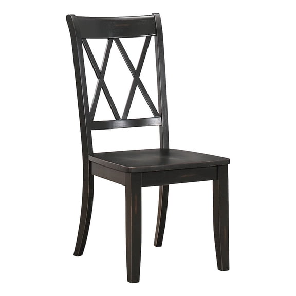 Home Furniture Dining Room Side Chair, Black, set of 2