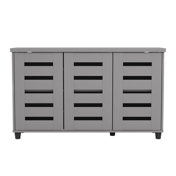 Home Furniture Indoor or Outdoor 27.4"H X 45.6"W Cool Grey Wood Shoe Cabinet with Ultrafast Assembly