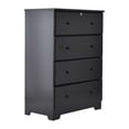 thumbnail image 1 of Home Furniture Isabela Solid Pine Wood 4 Drawer Chest Dresser - Black, 1 of 7