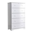 thumbnail image 1 of Home Furniture Isabela Solid Pine Wood 5 Drawer Chest Dresser - White, 1 of 7