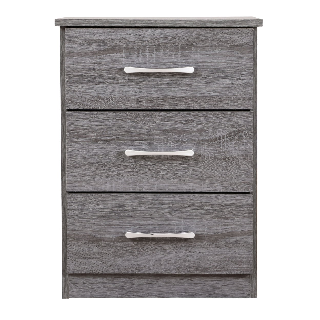 Boston Gray 3-Drawer Solid Wood Nightstand