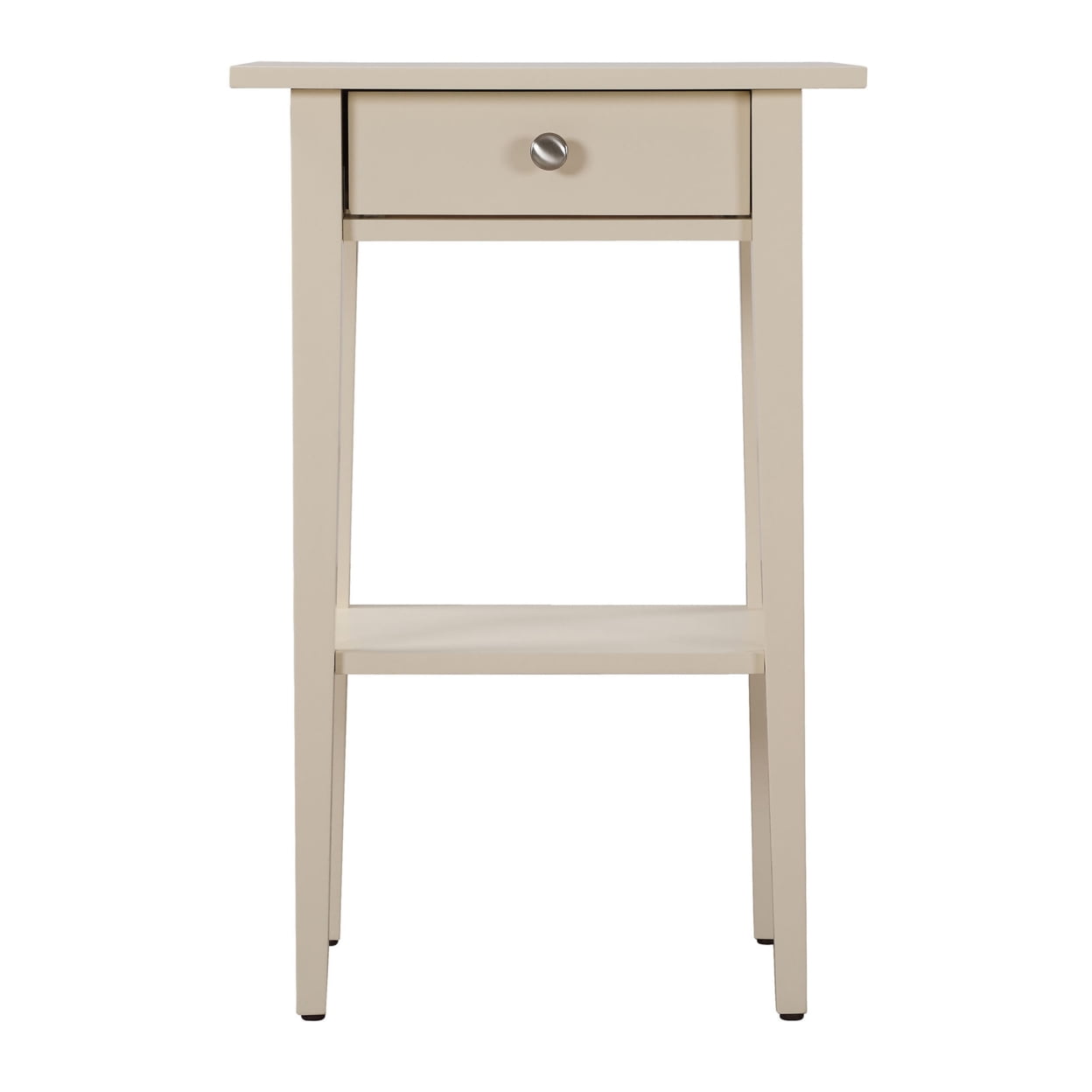 Dalton Beige Modern Nightstand with Open Storage Shelf