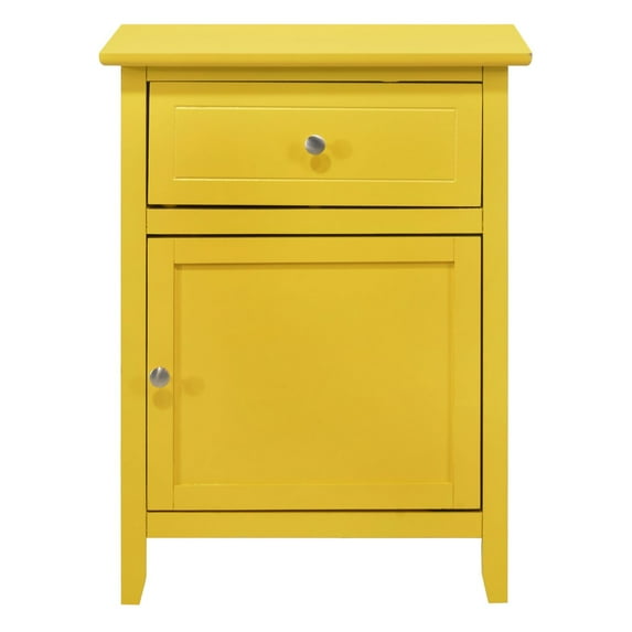 Home Furniture Modern Lzzy 1-Drawer Yellow Nightstand (25"H X 15"W X 19"D)