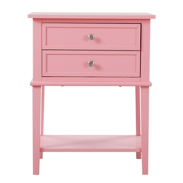 Home Furniture Modern Newton 2-Drawer Pink Nightstand (28"H X 16"W X 22"D)