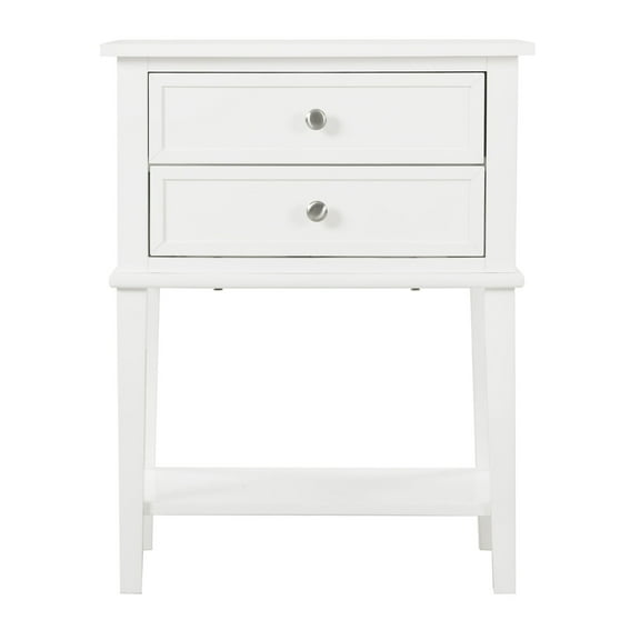 Home Furniture Modern Newton 2-Drawer White Nightstand (28"H X 16"W X 22"D)