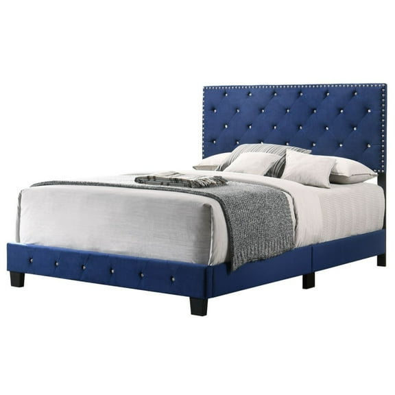 Home Furniture Suffolk Navy Blue Full Panel Bed
