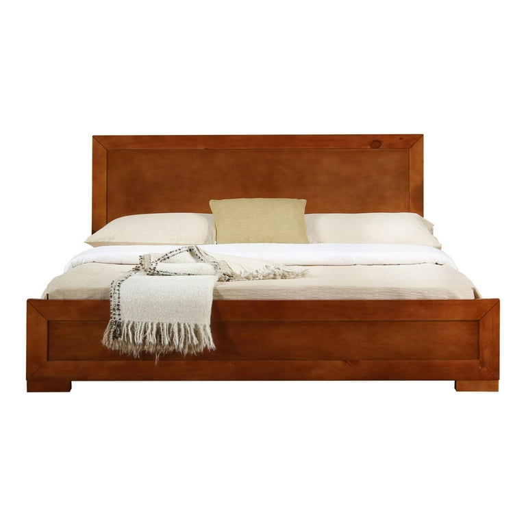 Home Furniture Trent Brown Cherry Full Platform Bed Walmart