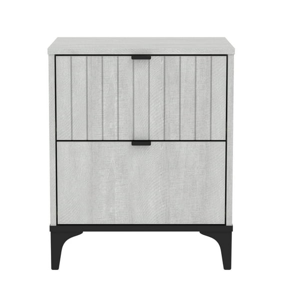 Home Furniture Zaffy 2-Drawer Dusty Grey Oak Nightstand (23"H X 18.9"W X 15.7"D)