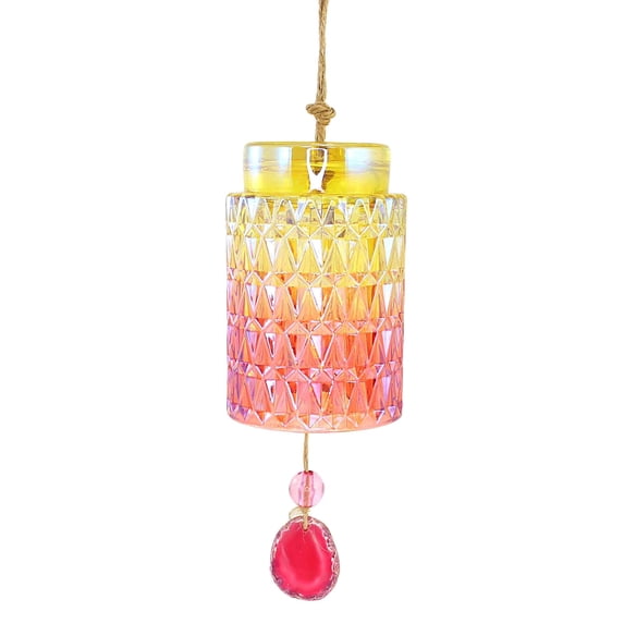 Home & Garden Agate Glass Wind Chime Glass Mother's Day 2Wc1937 Pink