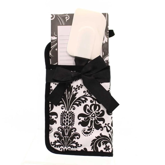 Home & Garden BLACK & WHITE SWIRL POT HOLDER Fabric Set Pad Spatula 42026