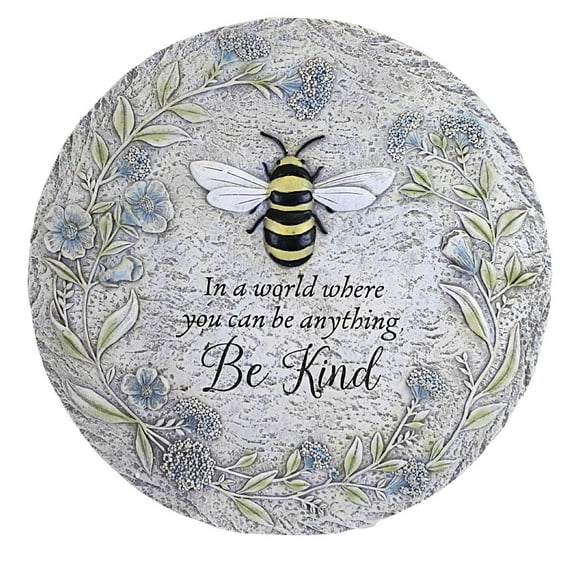 Home & Garden Bee Kind Gray Outdoor Decorative Stone