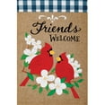 thumbnail image 1 of Home & Garden Burlap Cardinal Friends Flag Applique Embroidered 4321Fm, 1 of 3