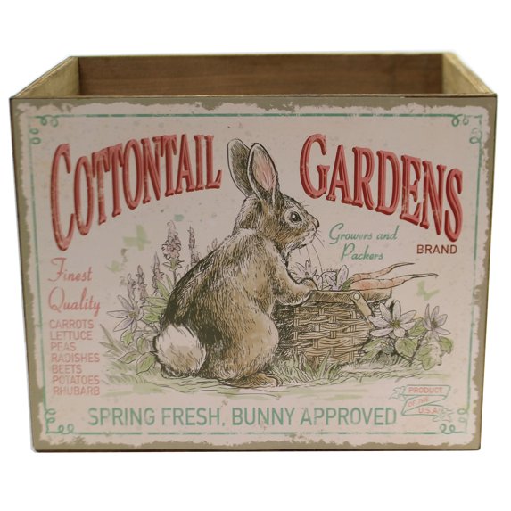Home & Garden Cottontails Garden Box Lg Wood Bunny Rabbit Easter 9738318L
