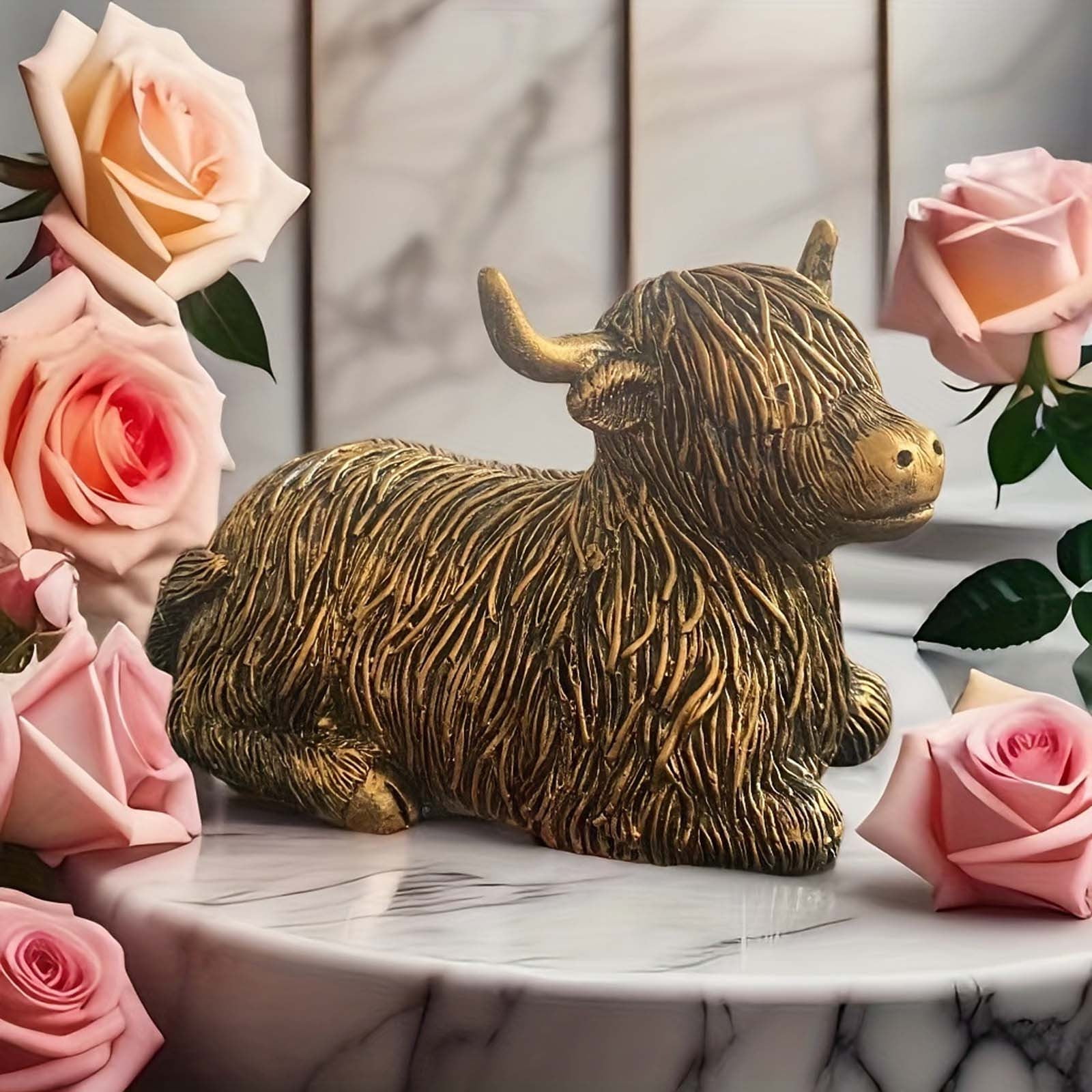 Home Garden Cow Ornaments, Dining Table Foyer Decor, Weatherproof