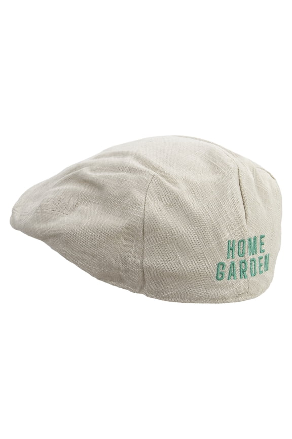 Home Garden Embroidered Men's Linen Ivy Cap - Khaki S-M