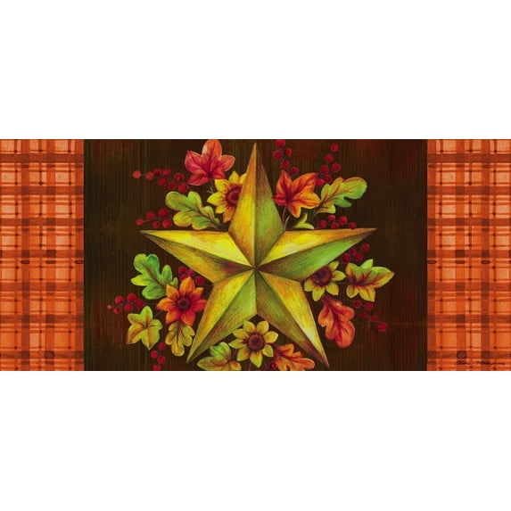 Home & Garden Fall Barn Star Insert Synthetic Rubber Autumn Synthetic Mat 431143