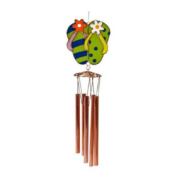 Home & Garden Flip Flop Wind Chime Glass Hand Crafted Flower Yard Decor Ge285