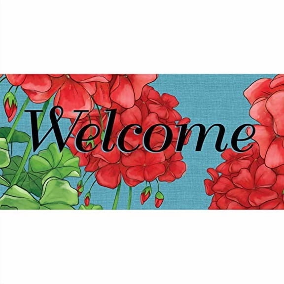 Home & Garden Geranium Welcome Mat Rubber Summer Sassafras 431492