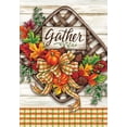 thumbnail image 1 of Home & Garden Gather Basket Flag Polyester Autumn Pumpkins Ribbon 4401Fm, 1 of 3
