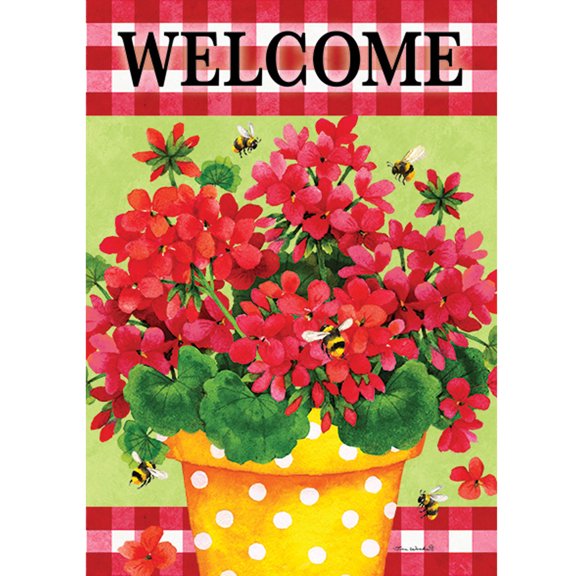 Geranium Gingham 4547 Decorative Flag