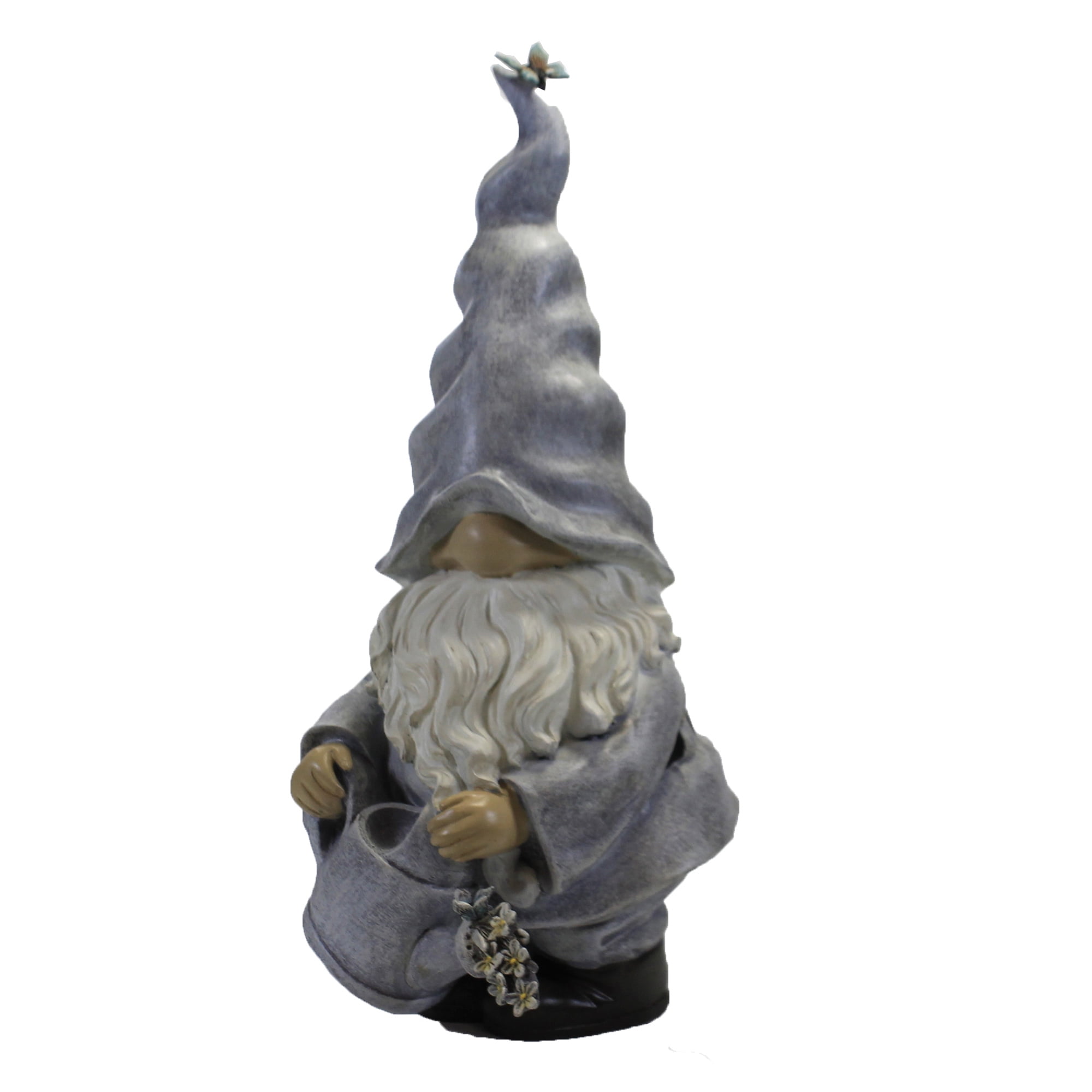 Gray Polyresin Garden Gnome with Watering Can