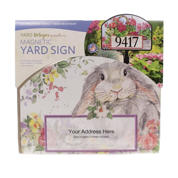 Home & Garden Hello Bunny Magnetic Yard Sign Vinyl Rabbet Easter Spring 71865