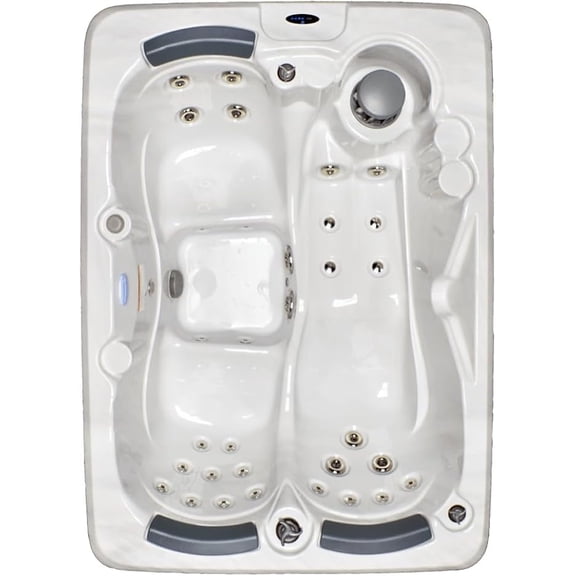 Home & Garden HG38 3-Person Hot Tub with 38 Therapy Jets and Digital Controls Sterling or White Acrylic Interior and Mocha Exterior Cabinet - Ideal for Backyard Relaxation and Hydrotherapy
