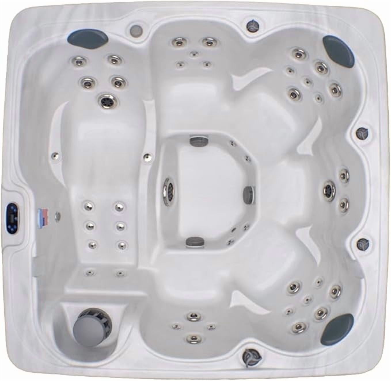 Home & Garden HG71 6-Person Hot Tub with 71 Therapy Jets and Digital Controls – Sterling or White Acrylic Interior and Mocha Exterior Cabinet - Ideal for Backyard Relaxation and Hydrotherapy