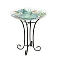 thumbnail image 1 of Home & Garden Harvest Succulents Bird Bath Glass Castus Metal Stand 2Gb1210, 1 of 3