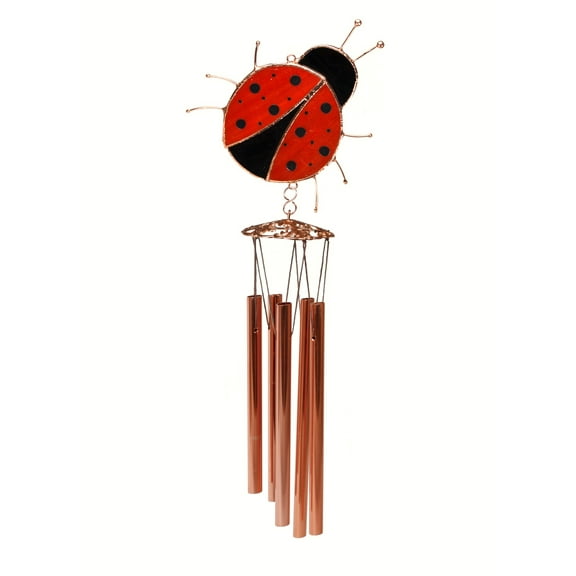 Home & Garden Lady Bug Windchime Glass Stain Glass Yard Decor Ge181