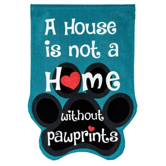 Home & Garden Paw Prints Garden Burlap Flag Polyester Outdoor 14B3731bl
