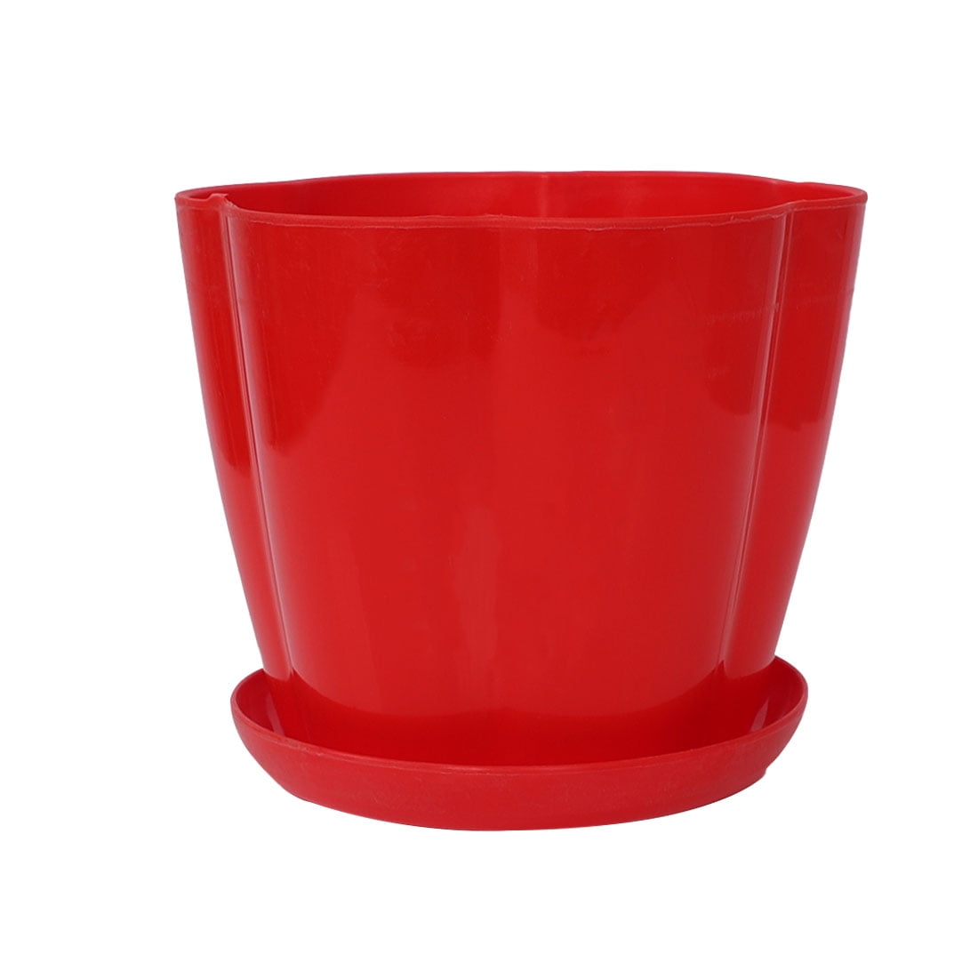 Home Garden Plastic Petal Shaped Plant Planter Container Flower Pot Red