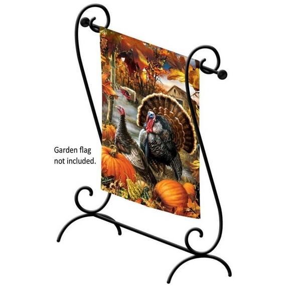 Home & Garden Porch Scroll Garden Flag Stand Metal Patio Elegant 20035
