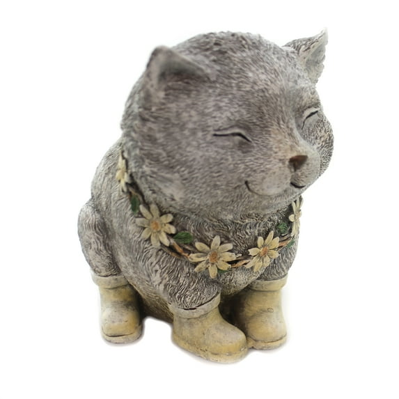 Home & Garden Rainy Day Pudgy Cat Polyresin Kitten Boots Daisy 11318