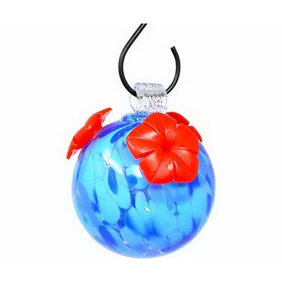Home & Garden Shades Blue Hummingbird Feeder Glass Hand Blown Glass Gehf001