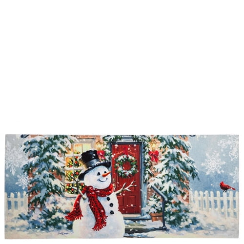 Home & Garden Snow Place Like Home Insert Mat Synthetic Winter Snowman 431237Bl
