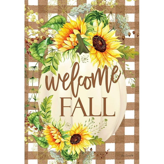 Home & Garden Sunflower Pumpkin Flag Polyester Autumn Double Sided 4388Fm