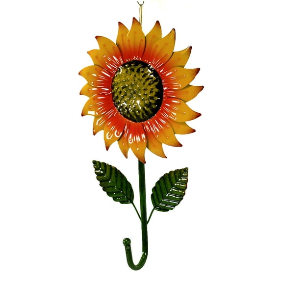 Home & Garden Sunflower Single Hook Metal Yard Decor 808765355201