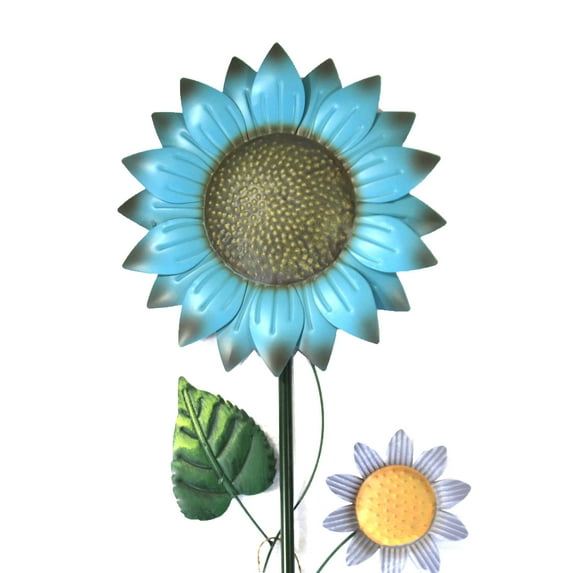 Home & Garden Turquoise Sunflower Stake Metal Yard Decor Flower Poke 31835616