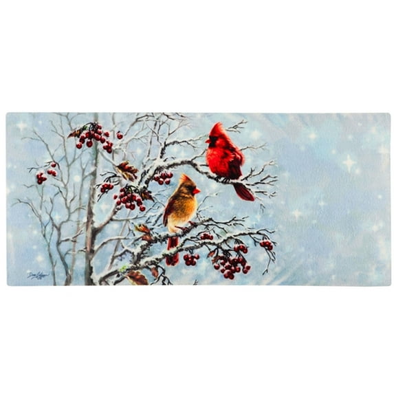 Home & Garden Winter Cardinals Mat Rubber Sassafras 431721