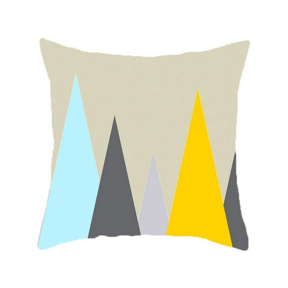 Home Geometric Stripes Digital Printing Imitation Hemp Pillow Car Waist Pillow Living Room Sofa Cushion Pillow Case