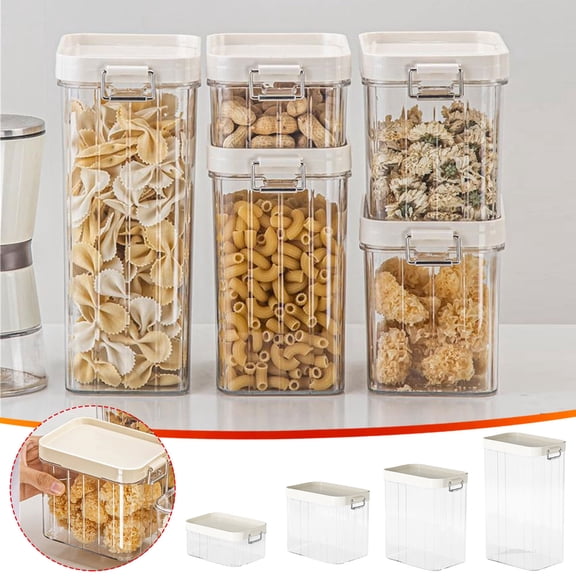 Home Gifts 450ml Clear Food Storage Containers, with Double Snap Lid, Kitchen Seal Food Storage Jars, Plastic Pantry Storage Containers, BPA Free, Compact Stackable