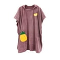 thumbnail image 1 of Home Gifts Matoen Coral Velvet Adult Wearable Bath Towel, Female Hooded Cloak, Bathrobe, Soft and Absorbent Household Bath Towel, Bath Towel 33.5x45.3inch, Purple, 1 of 4