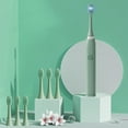 thumbnail image 1 of Home Gifts Matoen Electric Toothbrush with 6 Brush Heads, Cleaning Mode, IPX7 Water Resistants Newly Upgraded Electric Toothbrush, Charging for 4 Hours Can Last for 30 days-Green, 1 of 8