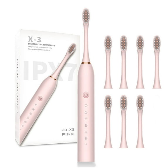 Home Gifts Matoen Electric Toothbrush with 8 Brush Heads, Smart 6-speed Timer Electric Toothbrush IPX7 -Newly Upgraded Electric Toothbrush, Pink