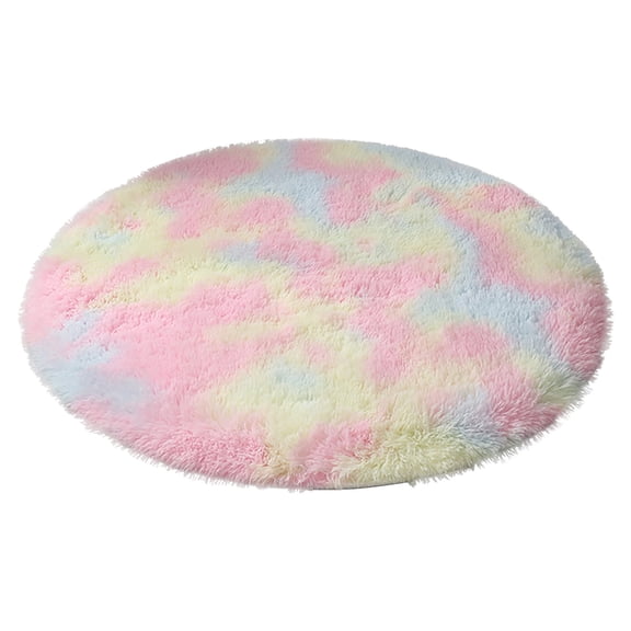 Home Gifts Matoen Pink Round Rug for Bedroom Fluffy Circle Rug Cute Room Decor 31.5x31.5 Inch