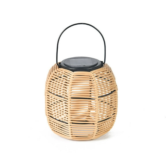 Home Gifts Matoen Rattan Hand-Woven Hanging Lighting Fixture BambooPendant Light Solar Light Hanging Lantern Outdoor Yard Light Patio Decoration Modern Vintage Rustic