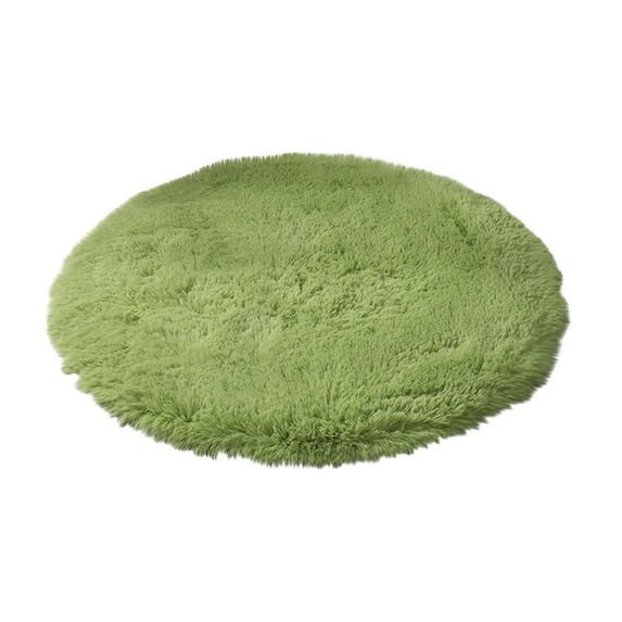 Home Gifts Matoen Round Plush Rugs Fluffy Area Rug for Bedroom, Kids Room, Living Room Decor Green - S (31.5 Inch)